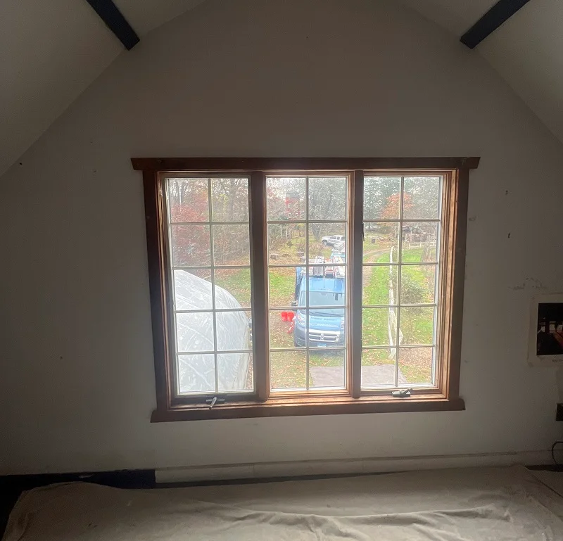 Old wooden hinged patio door